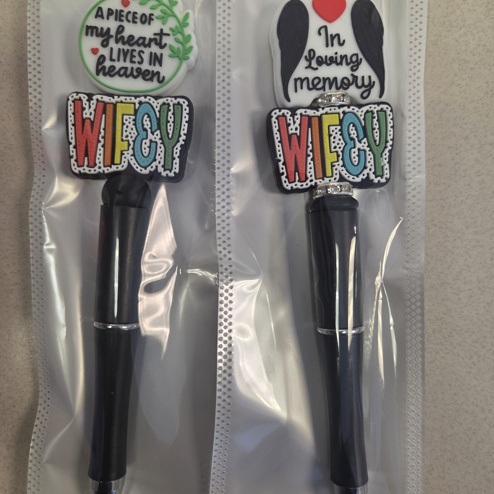 Black Pens with Wifey Memorial Design